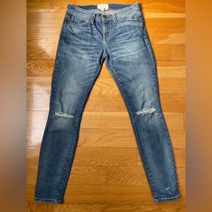 Current/Elliott Blue Distressed “The Stiletto” Skinny Jeans, Sz 26